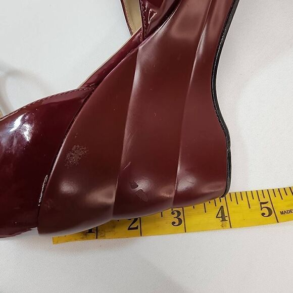 Via Spiga Size 7.5 B Dark Red Platform Patent Leather Heels L - Picture 9 of 11